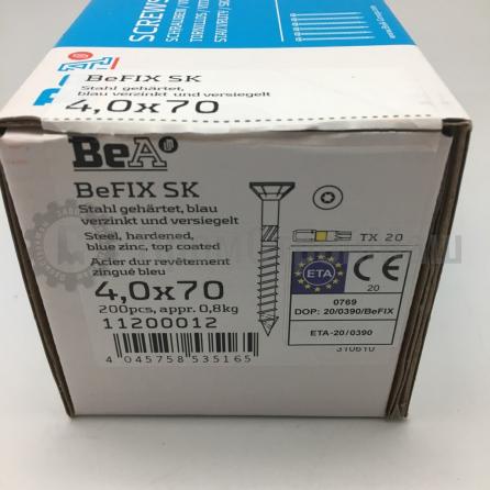 Конструкционный саморез с потайной головкой BeA BeFIX 4,0х70 TX20 (200 шт)