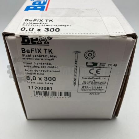 Конструкционный саморез с прессшайбой BeA BeFIX 8х300 TX40 (50 шт)
