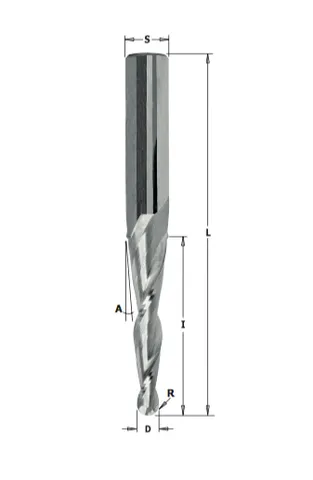 Фреза спиральная конусная для 3D фрезерования L=120 R=1,0 Z=3 S=12 RH CMT 152.120.208