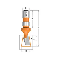 Фреза ласточкин хвост 9гр. Z1 D=14x18 S=12x30 RH CMT 522.140.11