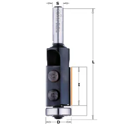 Фреза обгонная (нижн. подш.), смен.ножи HM Z2 S=12,7 D=19x30 RH CMT 657.692.11