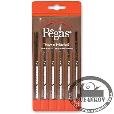 Набор лобзиковых пилок по дереву Pegas, 6 типов