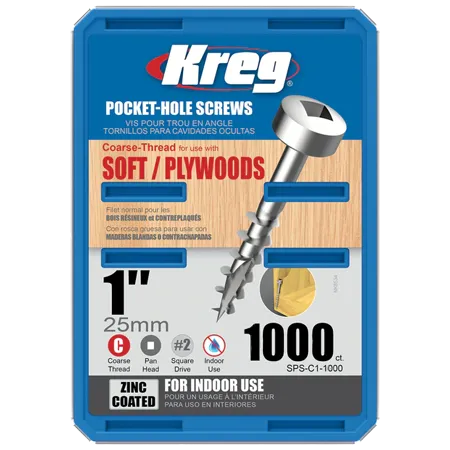 Оцинкованные саморезы Kreg Jig: SPS-C1-1000
