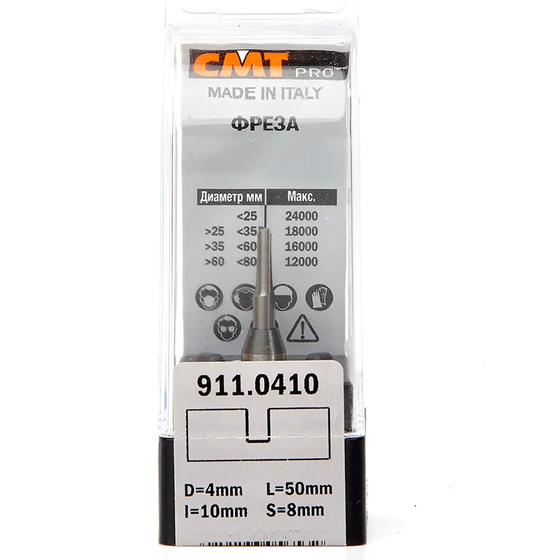 Фреза концевая CMT пазовая D=4,0 I=10,0 S=8,0 L=50,0  CMT PRO 911.0410