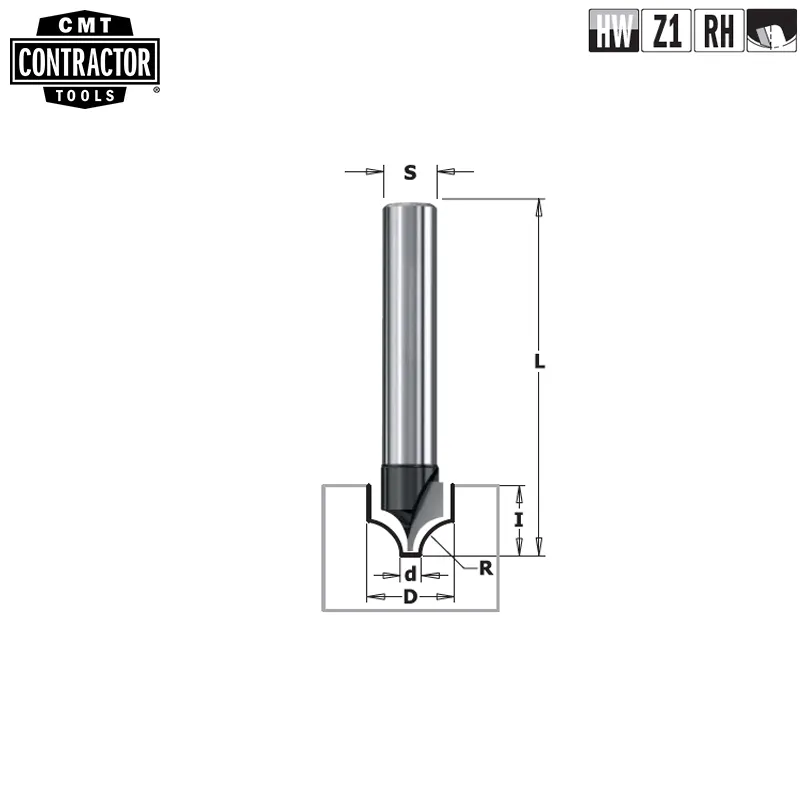 Фреза концевая CMT-contractor для декорирования S=8 D=10x10 CMT Contractor K965-100
