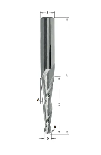 Фреза спиральная конусная для 3D фрезерования L=76,2 R=0,8 Z=3 S=6,35 RH CMT 152.064.162