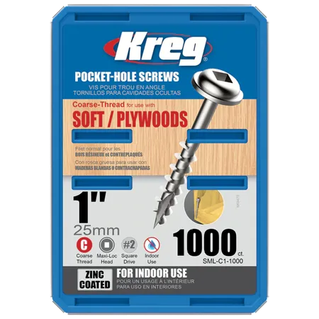 Оцинкованные саморезы Kreg Jig: SML-C1-1000