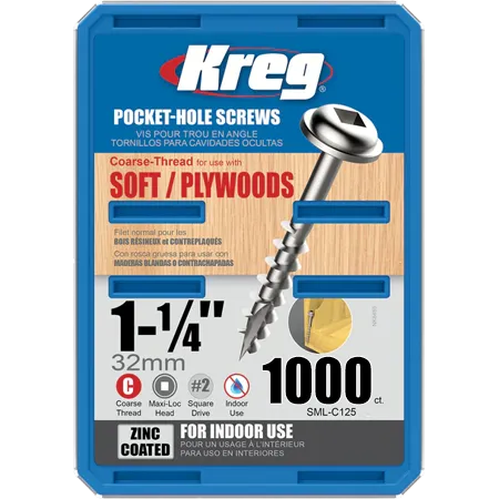 Оцинкованные саморезы Kreg Jig: SML-C125-1000