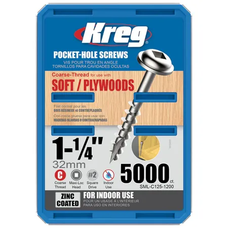 Оцинкованные саморезы Kreg Jig: SML-C125-5000