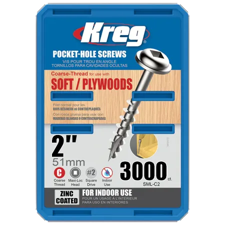 Оцинкованные саморезы Kreg Jig: SML-C2-3000