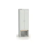 Шкаф раздевальный двухсекционный с нишей под скамью 600х500х1850h