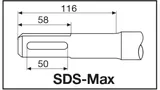 Бур Milwaukee SDS-Max с 4-мя режущими кромками 25 X 1320 мм