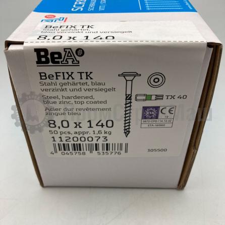 Конструкционный саморез с прессшайбой BeA BeFIX 8х140 TX40 (50 шт)