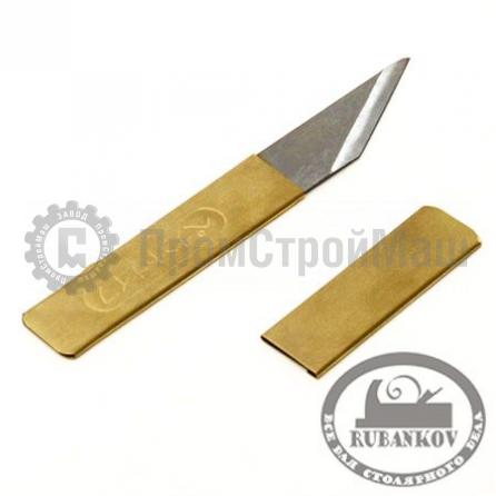 m00010971 Нож-косяк японский, 120*16мм*1мм, латунная рукоять, латунные ножны