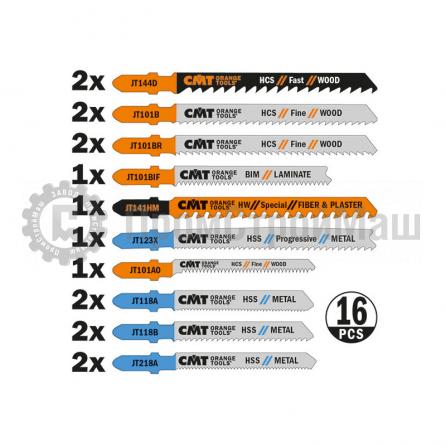 Пилки лобзиковые (комплект из 16 штук) CMT JT016