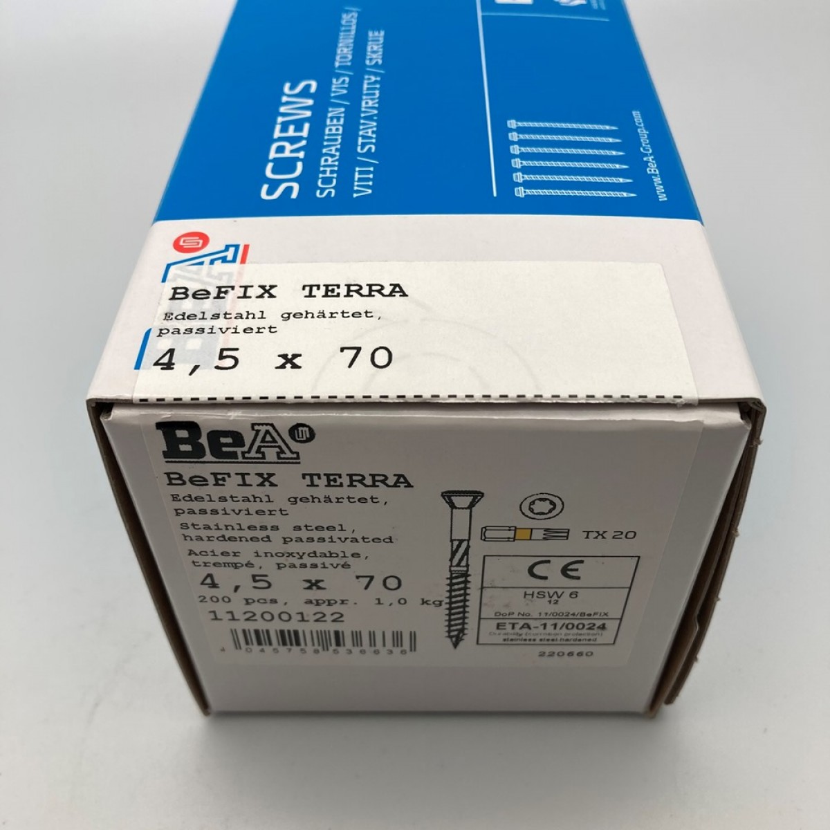 Саморез для террас BeA TERRA 4,5х70 TX20 (200 шт) stainless