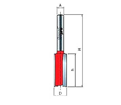 Фреза прямая 16 х 38,1 мм, L= 76,1 мм, с хвостовиком 12 мм