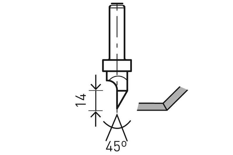 Фреза по гипсокартону HW S8 D12,5/45