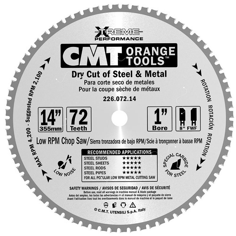 Диск пильный 355x25,4x2,2/1,8 0° 8° FWF Z=72 1600 об/мин CMT 226.072.14 Диск пильный 355x25,4x2,2/1,8 0° 8° FWF Z=72 1600 об/мин CMT 226.072.14