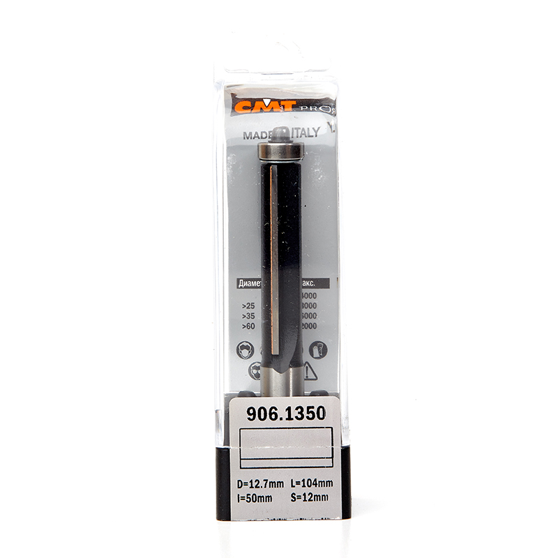 Фреза концевая CMT обгонная с подшипником D=12,7 I=51,0 S=12,0 L=104,0  CMT PRO 906.1350