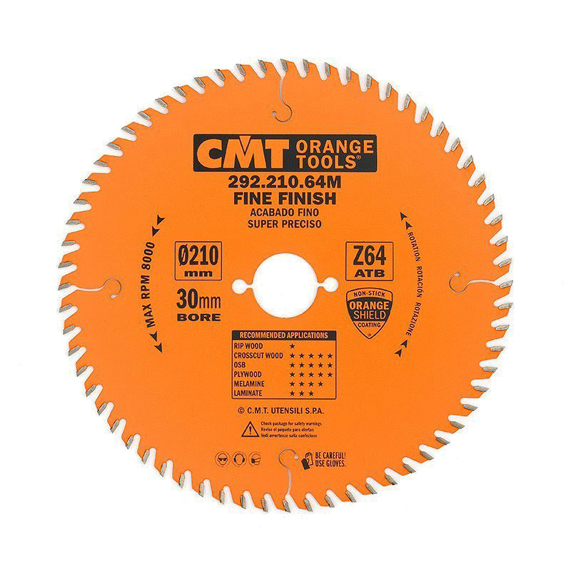 Диск пильный 210x30x2,8/1,8 15° 15° ATB Z=64 CMT 292.210.64M