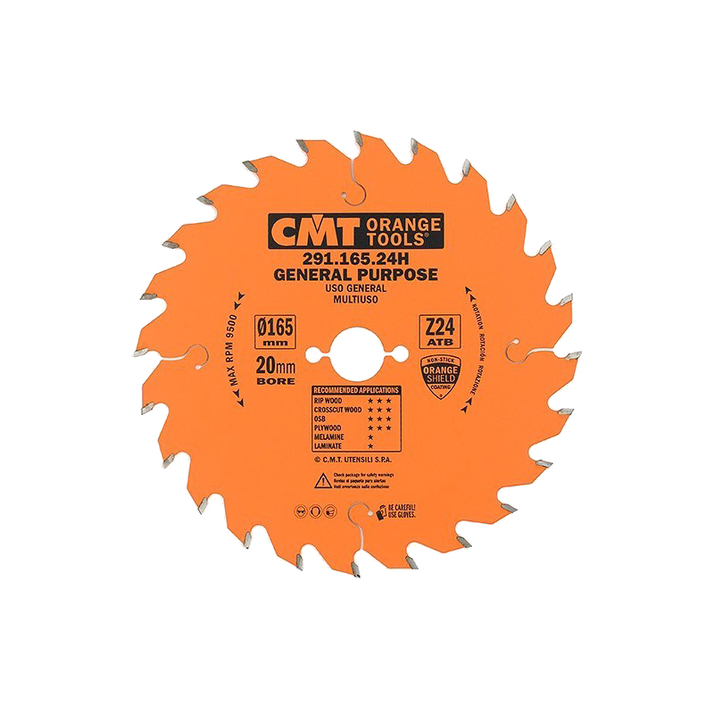 Диск пильный 165x20x2,2/1,6 15° 15° ATB Z=24 CMT 291.165.24H