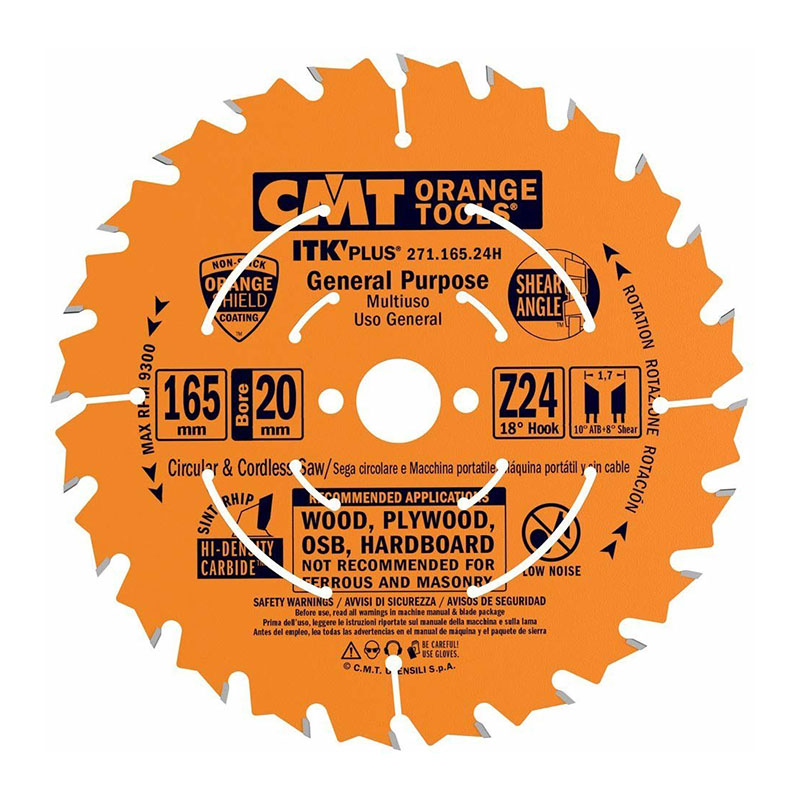 Диск пильный 165x20(+15,87)x1,7/1,1 18° 10° ATB + 8° SHEAR Z=24 CMT 271.165.24H Диск пильный 165x20(+15,87)x1,7/1,1 18° 10° ATB + 8° SHEAR Z=24 CMT 271.165.24H