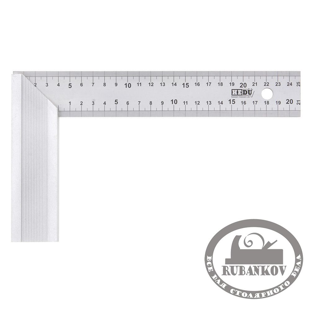 Угольник Hedu 250мм, с упором