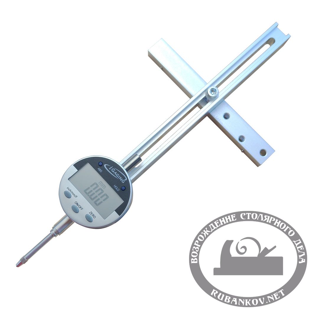 Индикатор ИЧП цифровой, на держателе для паза T-track, 0-25мм, iGaging