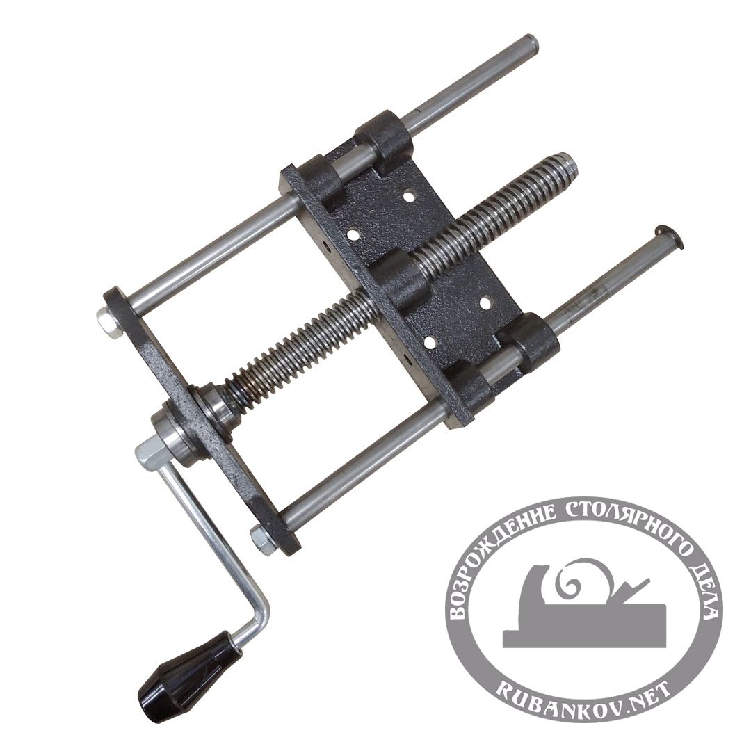 Винт для верст. тисков со съёмной магнитной рукоятью, с двумя направляющими, D24мм, 390/205мм