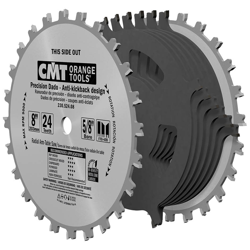 Диск пильный 200x30x6,35-22,23/2,41 -5° FTG+ATB Z=24 CMT 230.524.08M