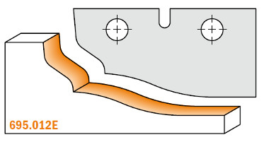Ножи сменные (комплект 2 шт. профиль  ;E ; ) для фрезы 695.01. CMT 695.012E