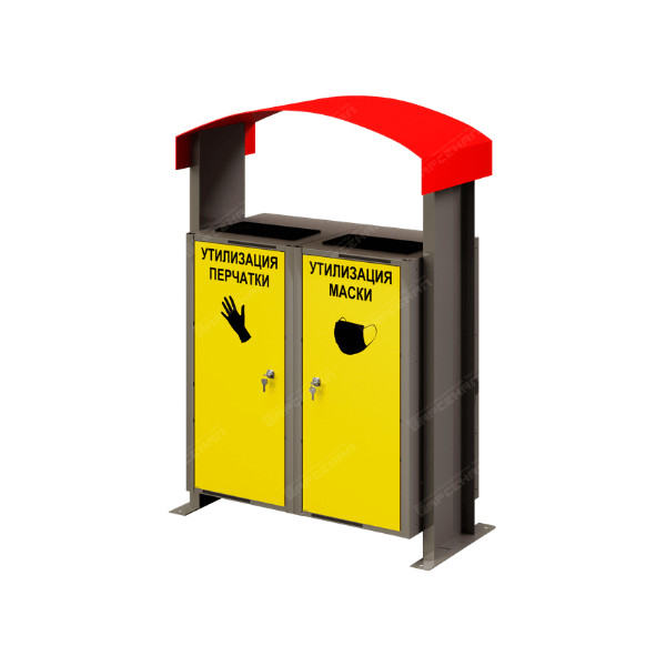 Контейнер раздельный для утилизации с навесом