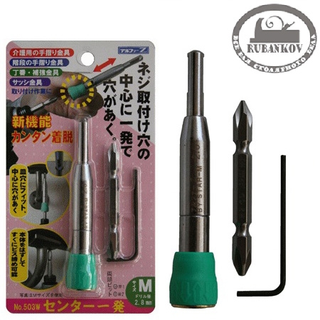 Сверло для монтажа мебельных петель, Star-M 503W, D2.0мм, в комплекте с битой Ph2/Ph1