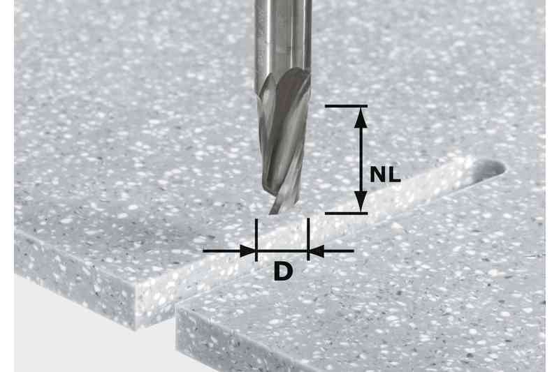 Фрезы пазовые спиральные HW Spi D12/42 RD ss S12