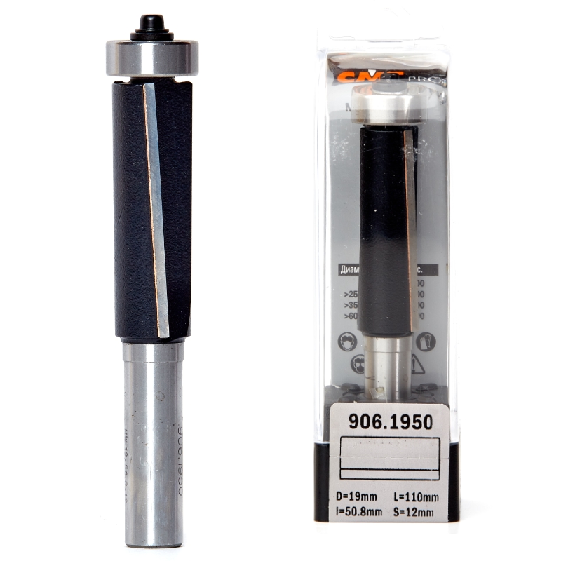 Фреза концевая CMT обгонная с подшипником D=19,0 I=50,8 S=12,0 L=110,0  CMT PRO 906.1950