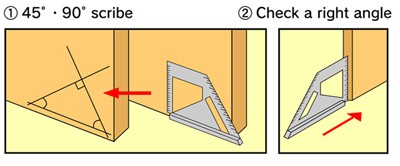 Шаблон угловой Shinwa, 163*15*5мм, 62081