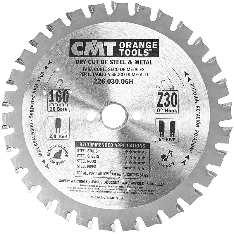 Диск пильный 160x20x2,0/1,6 0° FWF Z=30 4100 об/мин CMT 226.030.06H Диск пильный 160x20x2,0/1,6 0° FWF Z=30 4100 об/мин CMT 226.030.06H