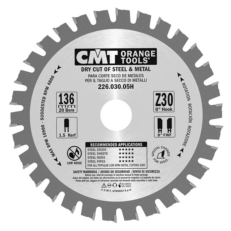 Диск пильный 136,5x20x1,5/1,2 0° FWF Z=30 4800 об/мин CMT 226.030.05H Диск пильный 136,5x20x1,5/1,2 0° FWF Z=30 4800 об/мин CMT 226.030.05H