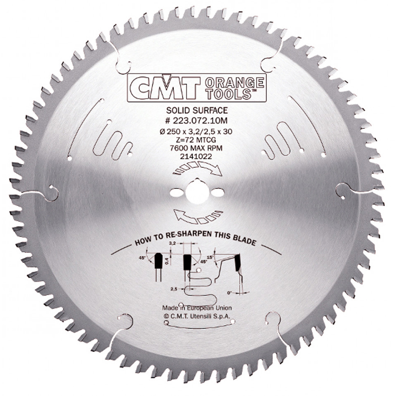 Диск пильный 250x30x3,2/2,5 0° MTCG Z=72 CMT 223.072.10M