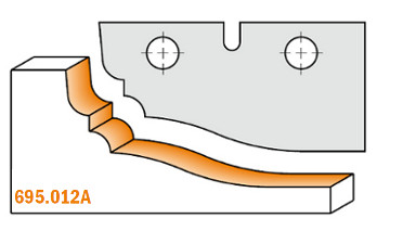 Ножи сменные (комплект 2 шт. профиль  ;A ) для фрезы 695.01. CMT 695.012A