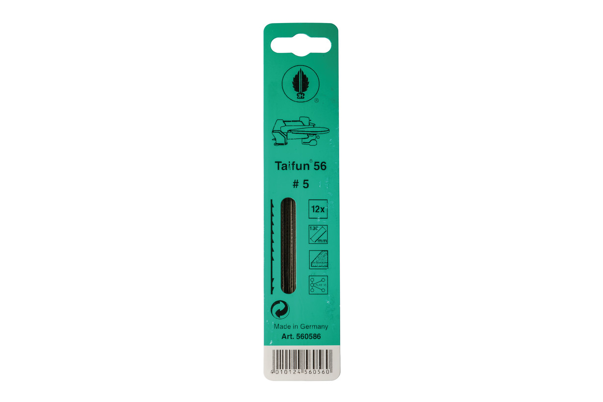 Пилки лобзиковые по дереву,Taifun 56 N5, 0,97x0,40х130мм, 13 TPI, 12 шт.