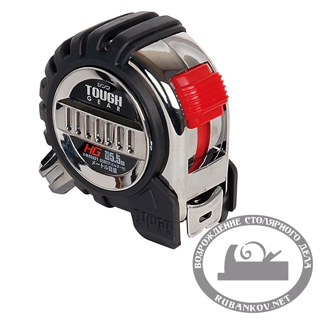 Рулетка Shinwa Tough Gear, 5.5м, 25мм, с петлёй