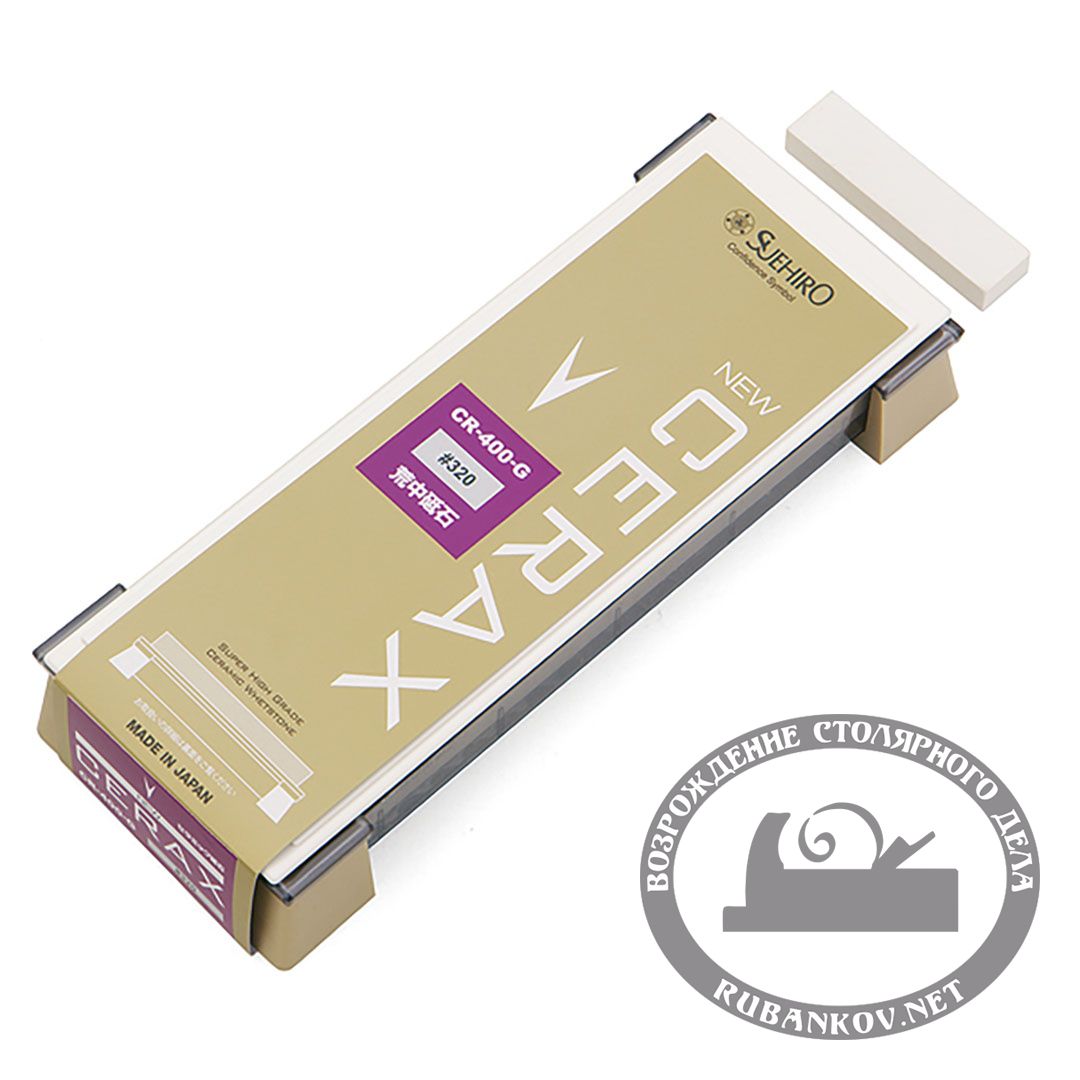 Заточной абразив   320, Suehiro New Cerax, 206*73*23мм, на подставке, с нагурой