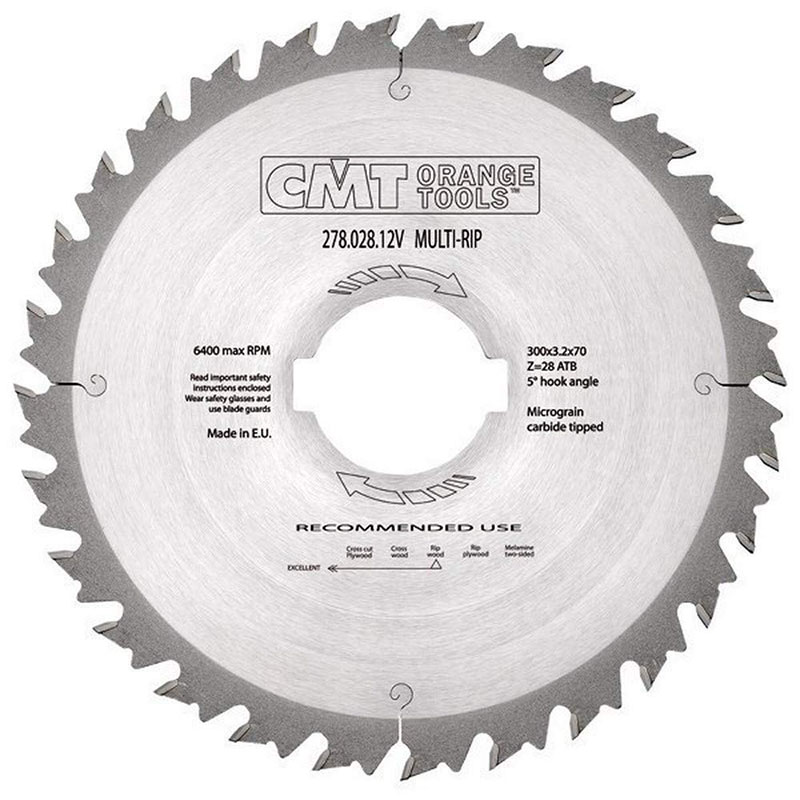 Диск пильный 300x30x3,2/2,2 18° 10° ATB Z=28 CMT 278.028.12M