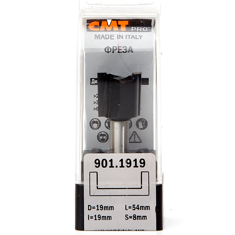 Фреза концевая CMT пазовая D=19,0 I=19,0 S=8,0 L=54,0  CMT PRO 901.1919