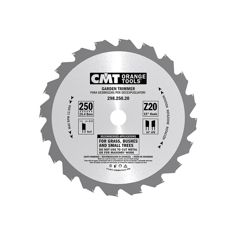Диск пильный 250x25,4x2,2/1,4 15° 10° ATB Z=20 CMT 298.250.20