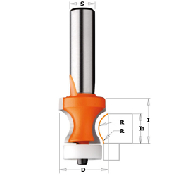 Фреза концевая CMT по искуственному камню D=25,4 I=22,2 S=1/2 ; R=8,00  880.531.11