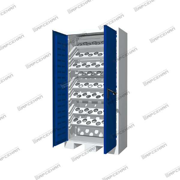 Шкаф с 9-ю несущими шинами для установки держателей инструмента с хвостовиком SK (9 уровней)