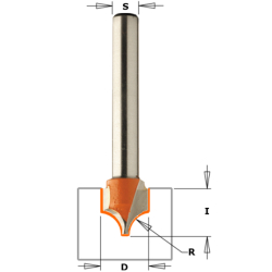Фреза концевая CMT для гравирования и декорирования D=10,0 I=10,0 S=1/4 ; R=5,00  865.402.11